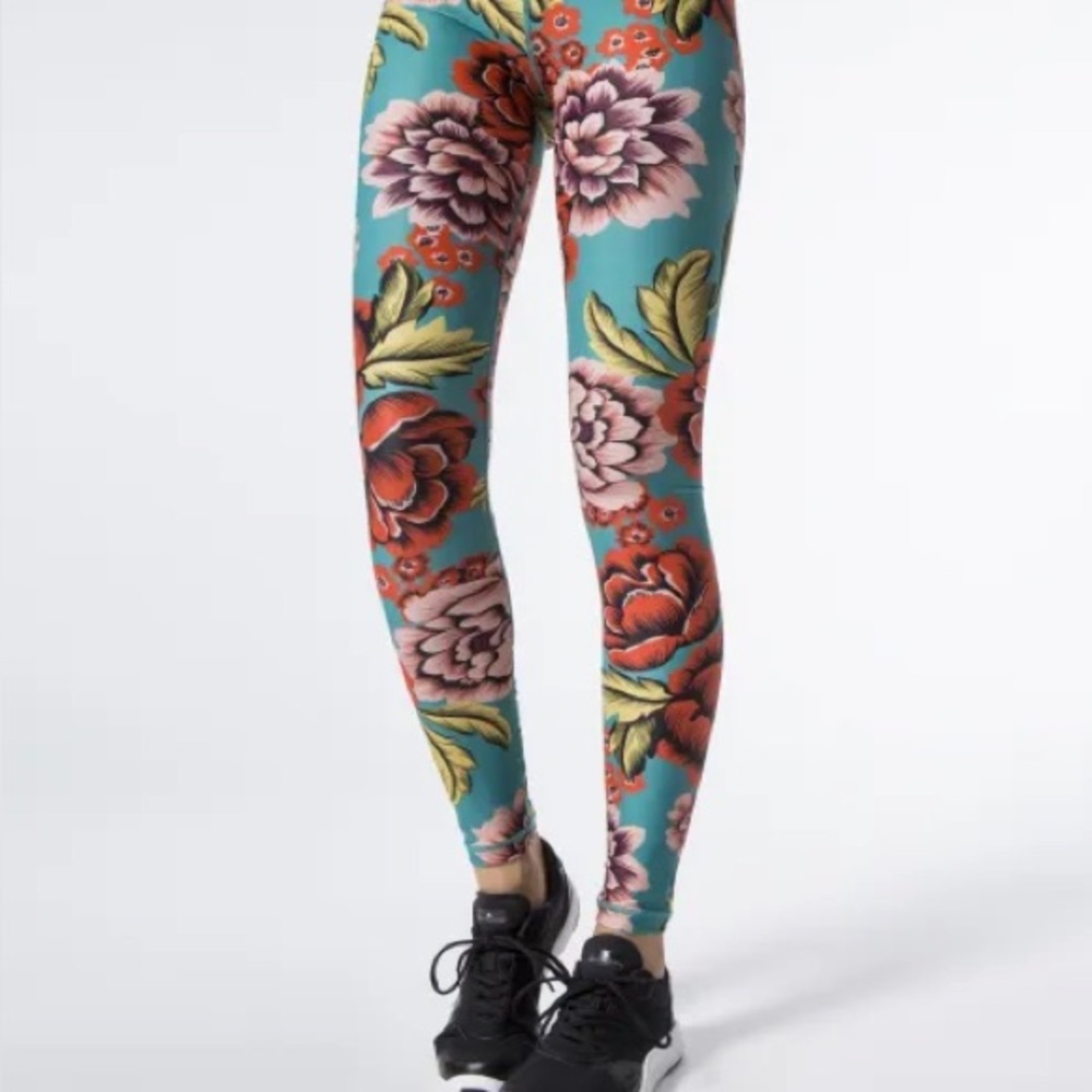 The Upside Frida Kahlo Floral Teal & Pink Leggings